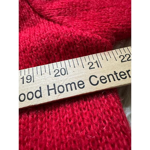 Vintage mohair cardigan sweater coat jacket red Y2K I.B. Diffusion Applique Sz S - Picture 6 of 16